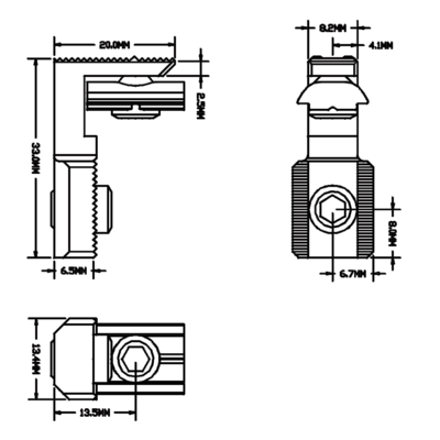 41-005-3 MODULAR SOLUTIONS SPEEDLOCK INSERTABLE HIDDEN INNER CONNCETOR HIDDEN PROFILE FASTNER